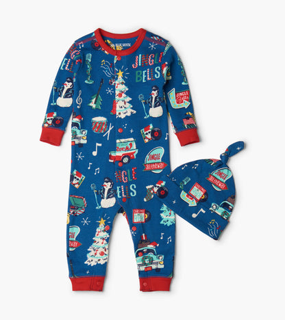 Rockin Holidays Baby Coverall & Hat