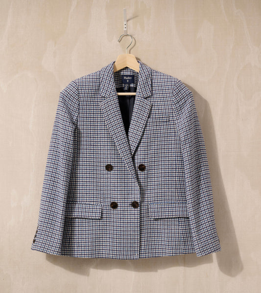 Tori Semi-Fitted Blazer - Navy Check