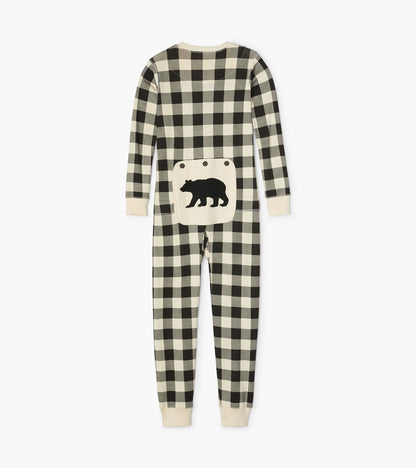 Cream Plaid Kids Onesie