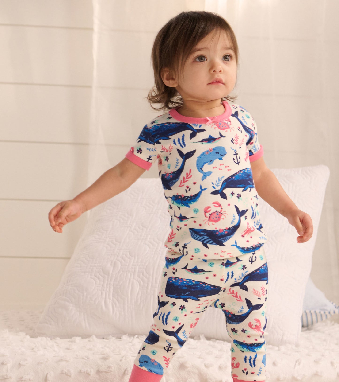 Aquatic Friends Organic Cotton Baby Short Sleeve Pajama Set