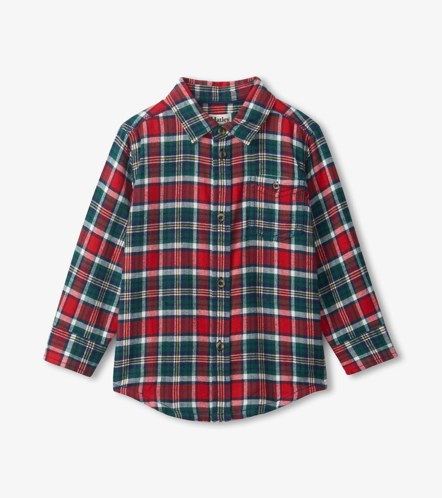 Boys Christmas Plaid Buttondown Shirt