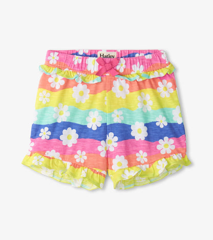 Baby & Toddler Girls Groovy Flowers Ruffle Shorts