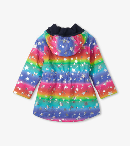 Gradient Rainbow Microfiber Rain Jacket