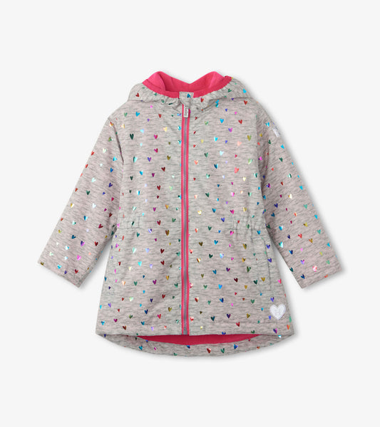 Confetti Hearts Microfiber Rain Jacket