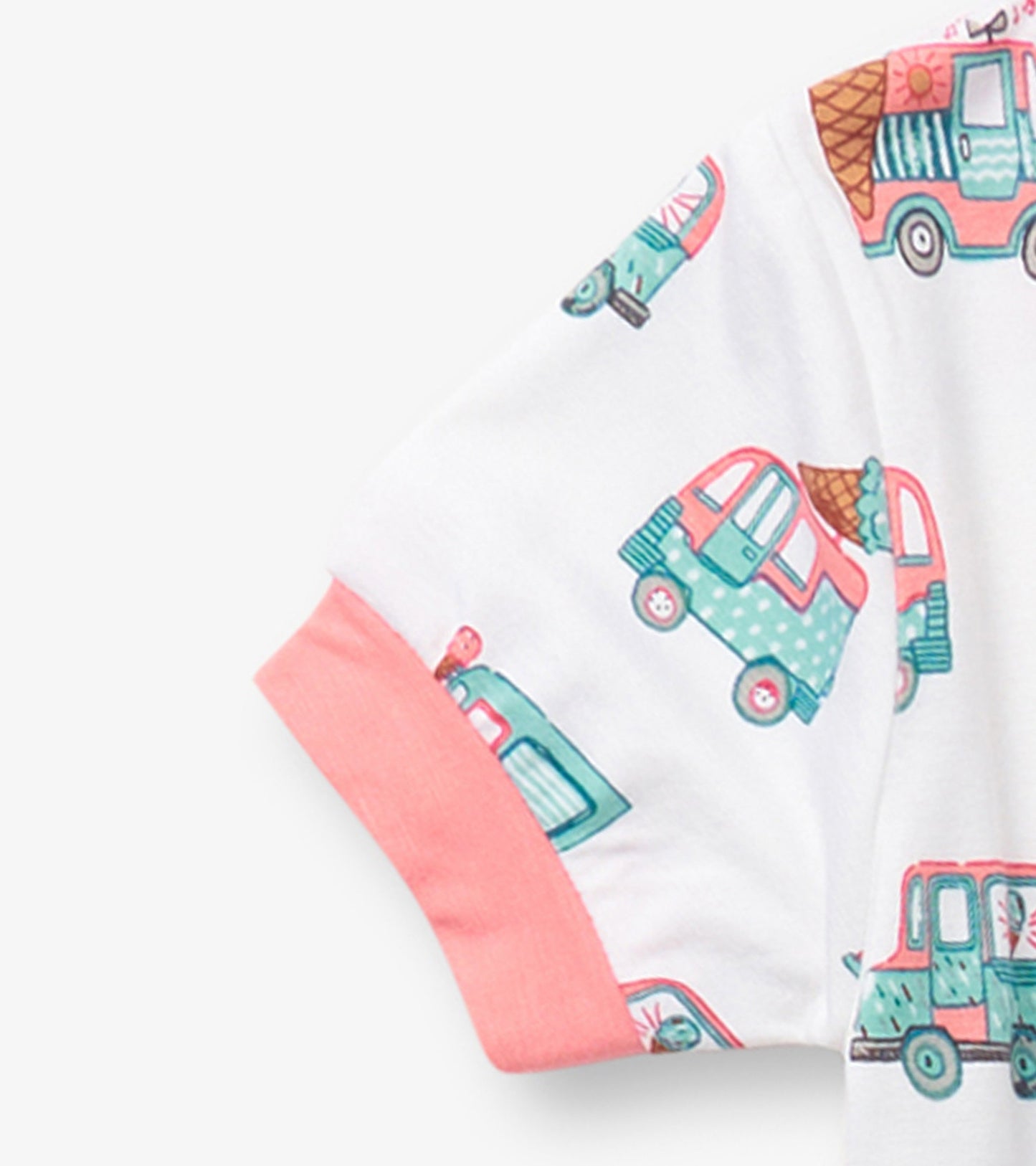 Girls Ice Cream Trucks Bamboo Short Pajama Set