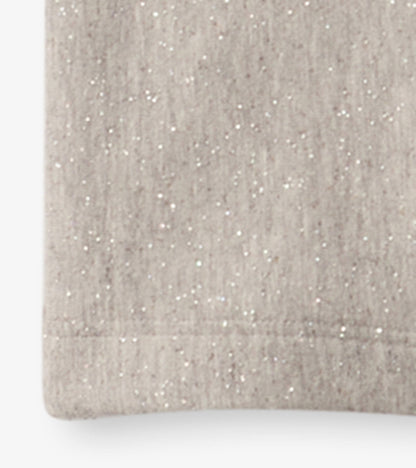 Grey melange leggings with a soft texture and subtle shimmer, suitable for kids.