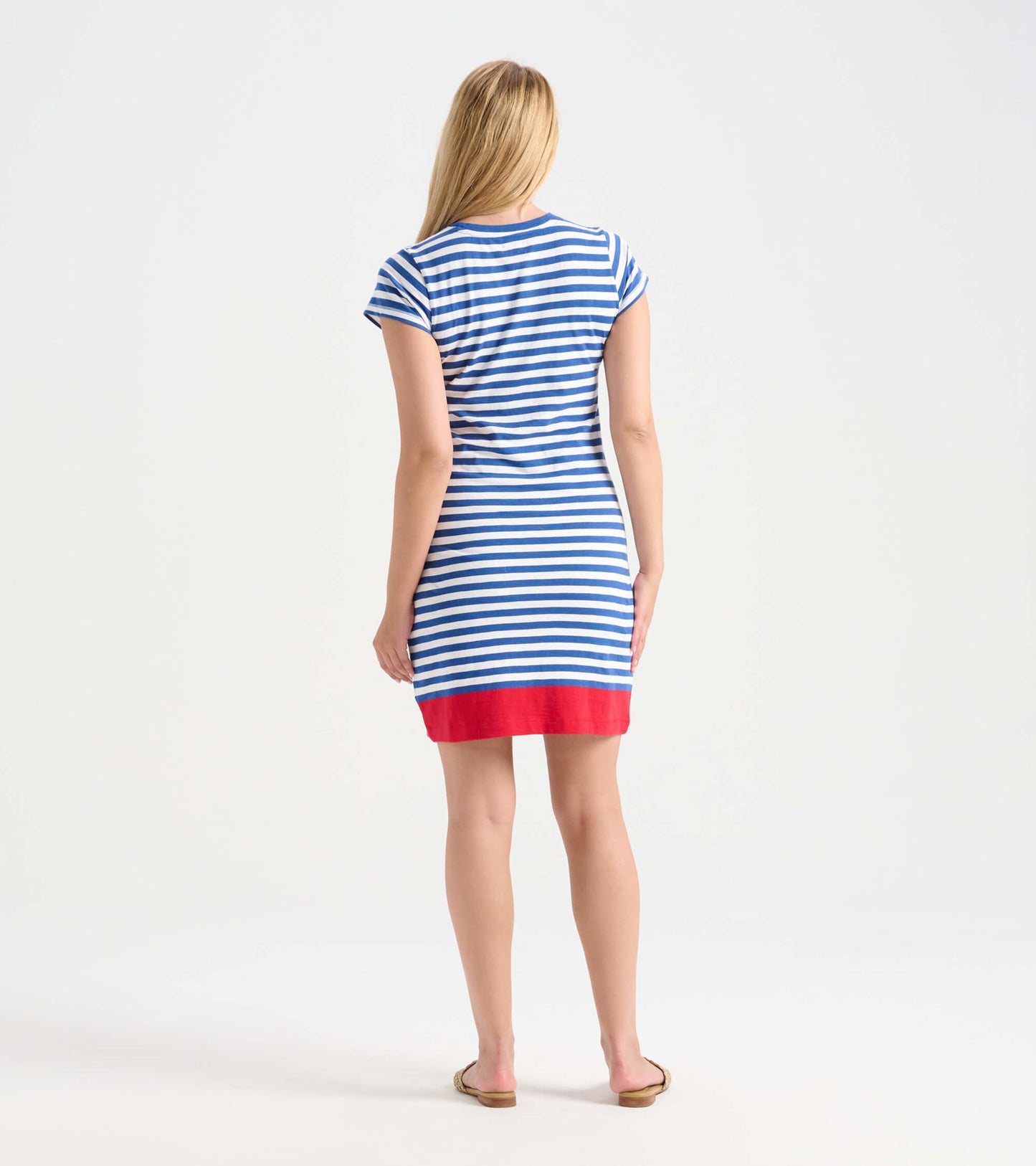 Women's Nautical Stripes Crew Neck T-Shirt Dress