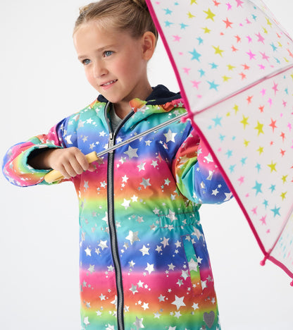 Gradient Rainbow Microfiber Rain Jacket