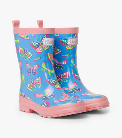 Botanical Butterflies Shiny Rain Boots