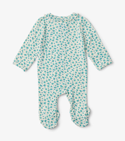 Summer Sunshine Baby Ruffle Neck Footed Sleeper