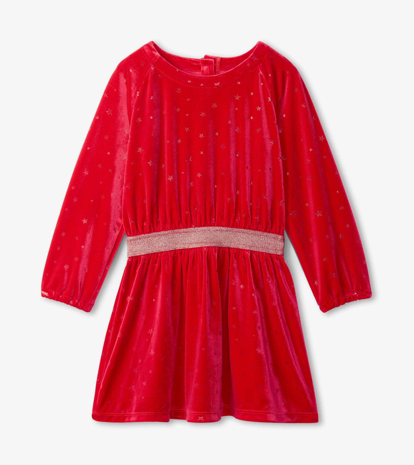 Girls Holiday Stars Crushed Velour Dress