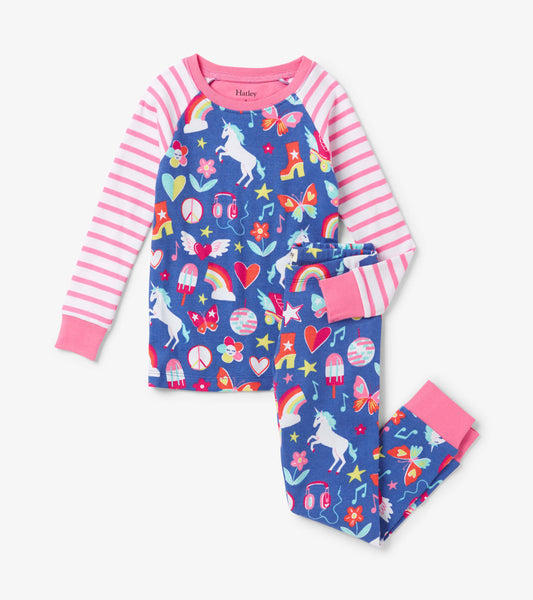 Groovy Doodle  Raglan Pajama Set