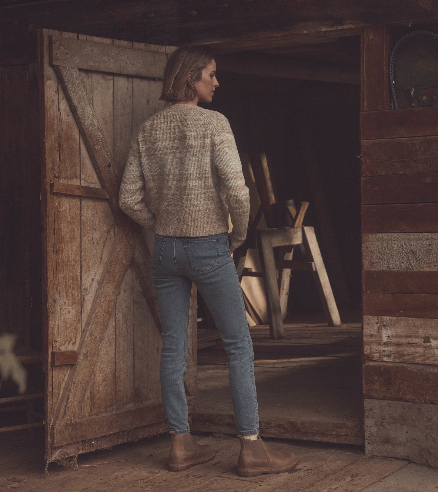 Sophia Button Cardigan - Taupe