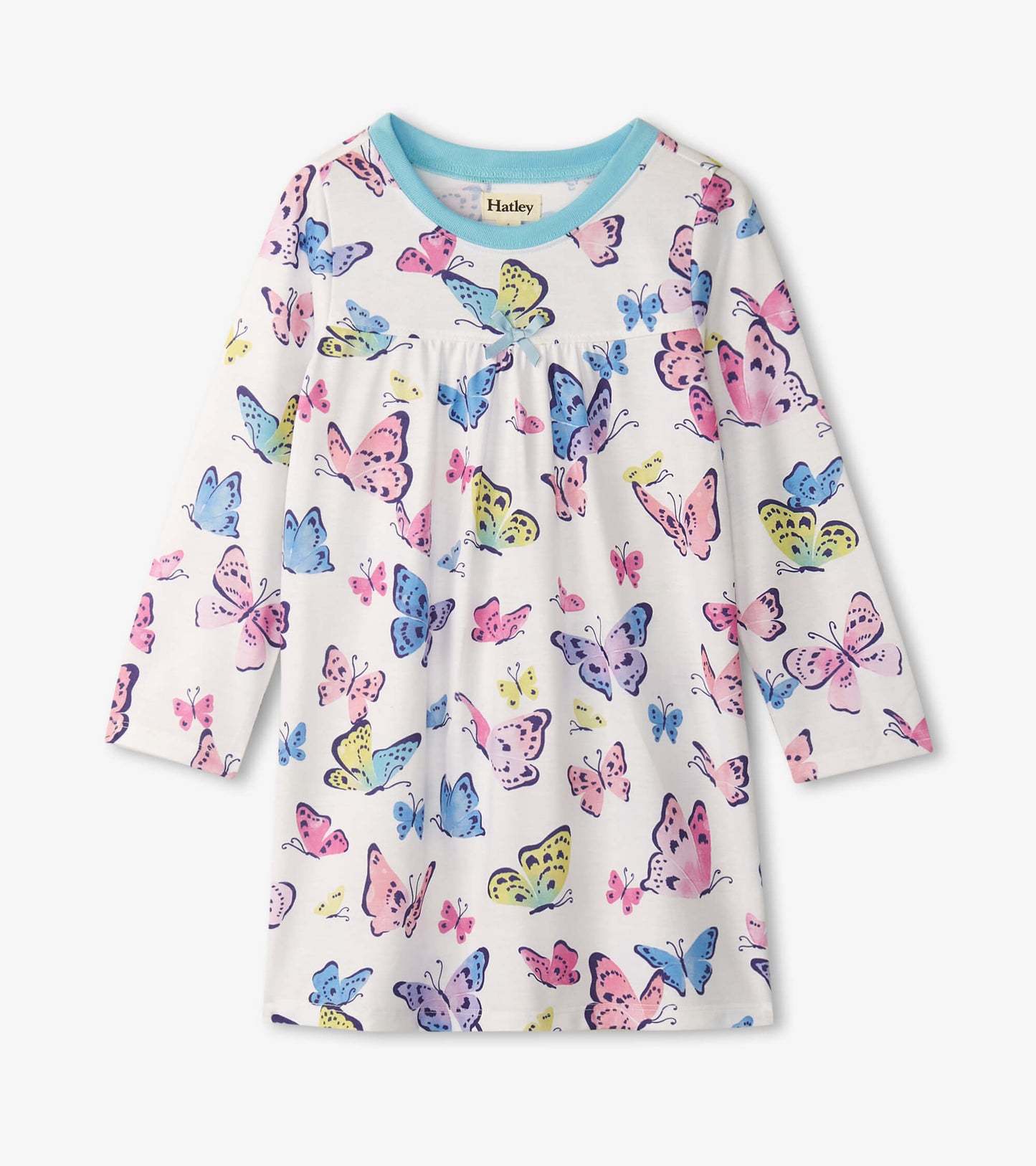 Girls Big Butterflies Long Sleeve Nightgown