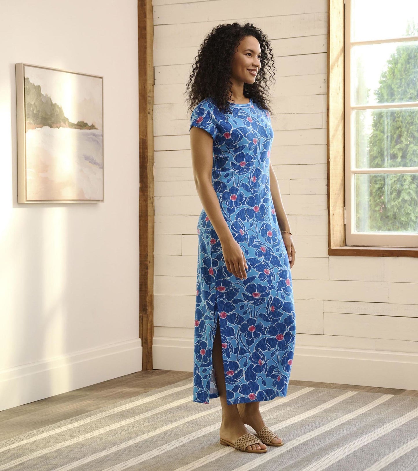 Blake Dress - Textured Poppies