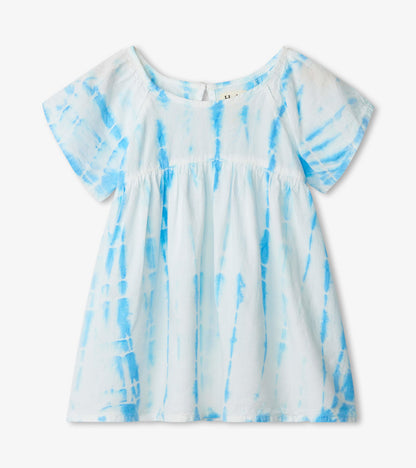 Blue Tie Dye Stripes Baby Woven Dress