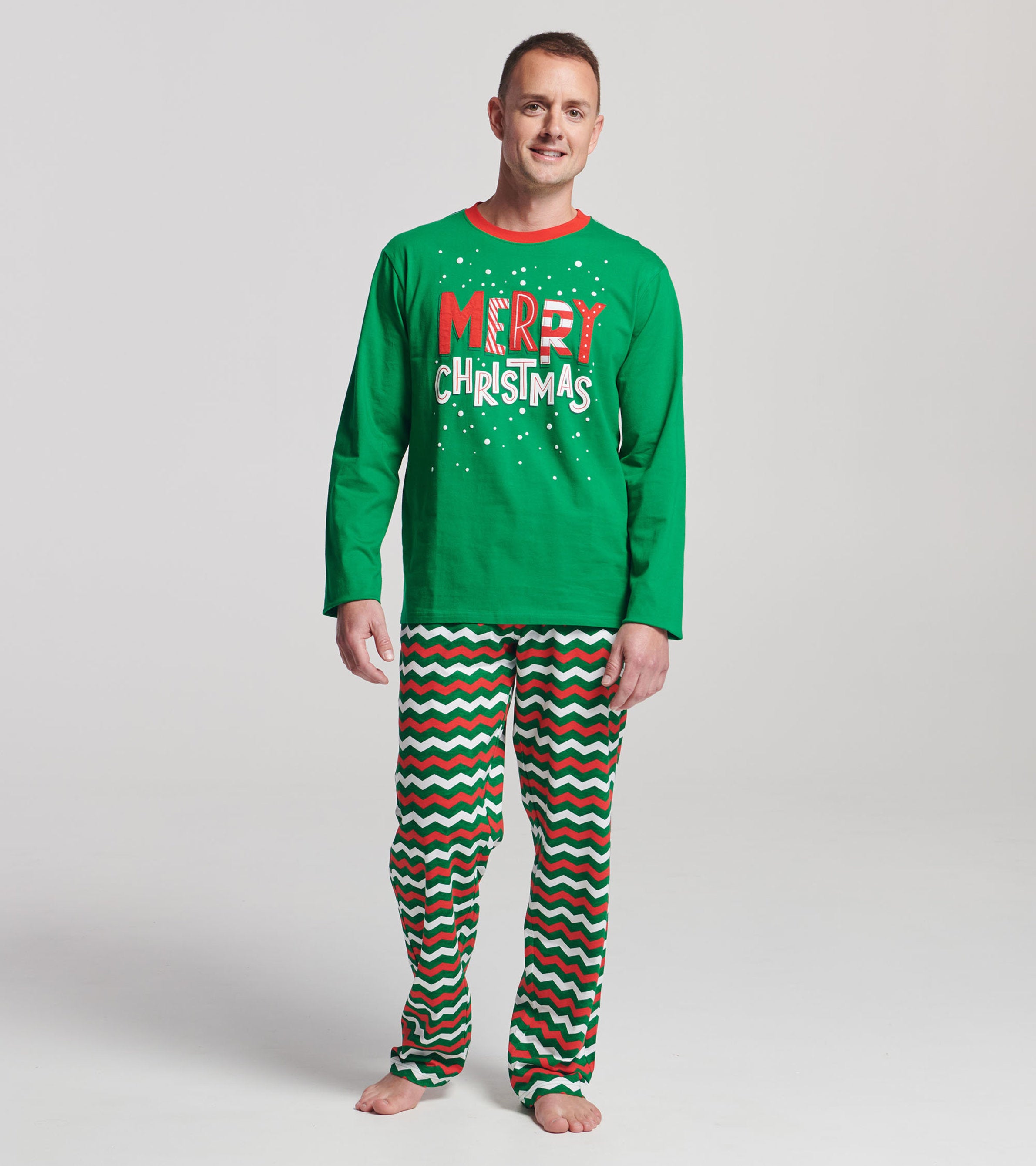 Men's Christmas Zig-Zag Jersey Pajama Pants