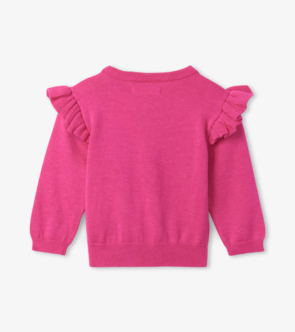 Stripy Butterfly Baby Ruffle Sleeve Sweater