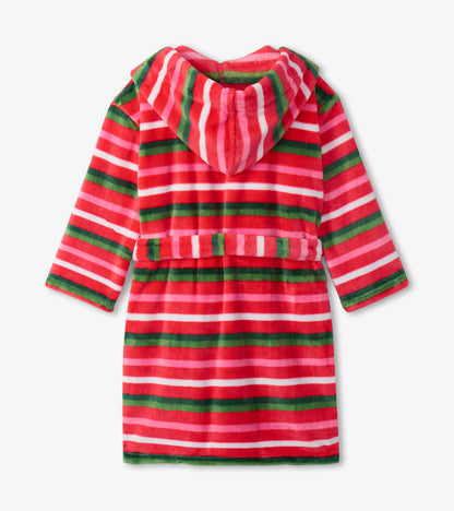 Candy Cane Stripes Kids Fleece Robe