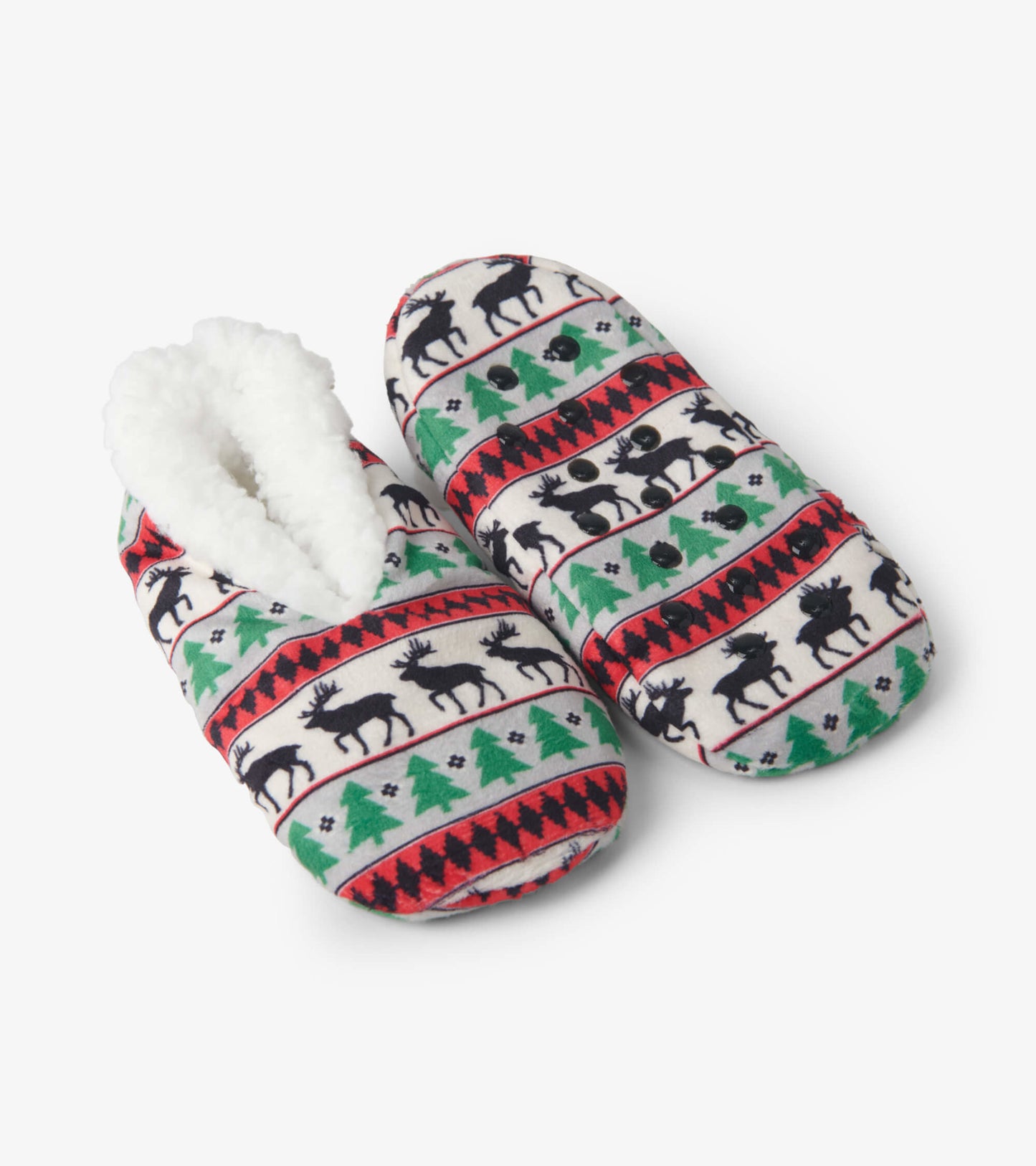 Kids Elk Fair Isle Warm & Cozy Slippers