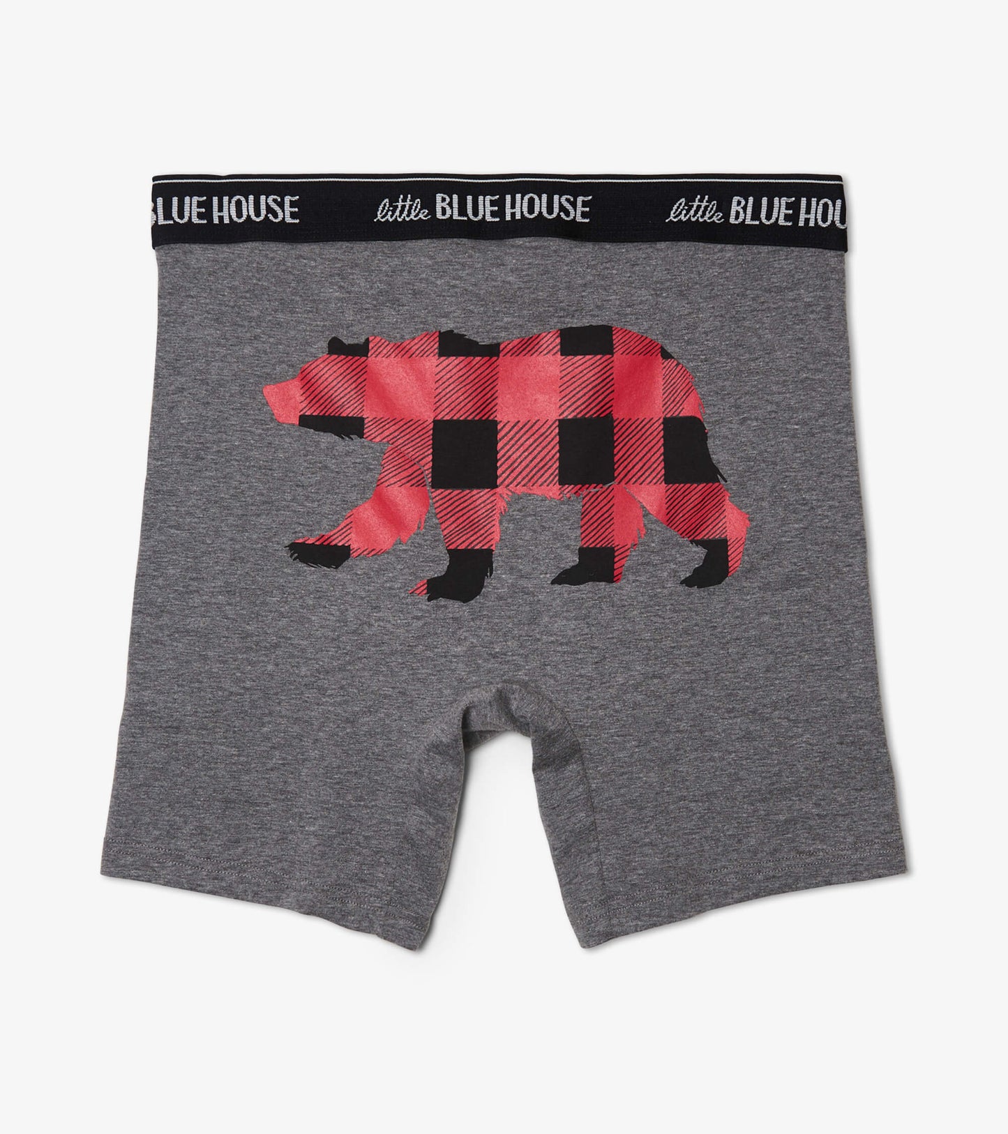 Red Plaid Bear Men's Boxer Briefs