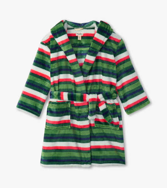 Holiday Stripes Fleece Robe