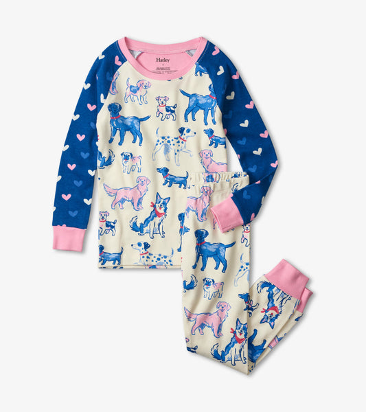 Pink Pups Organic Cotton Raglan Pajama Set