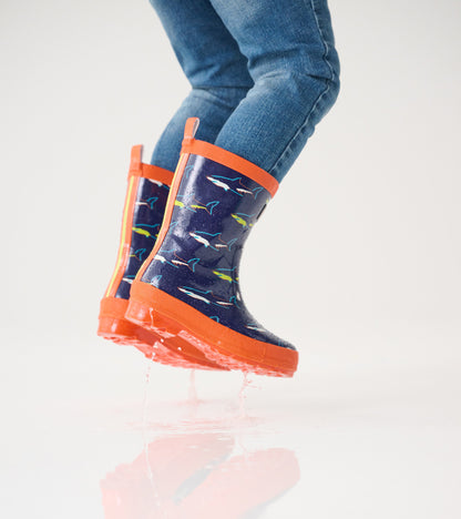 Boys Shark Shiny Rain Boots