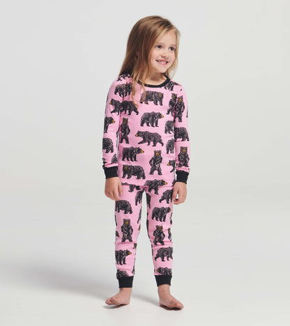 Pink Wild Bears Kids Pajama Set