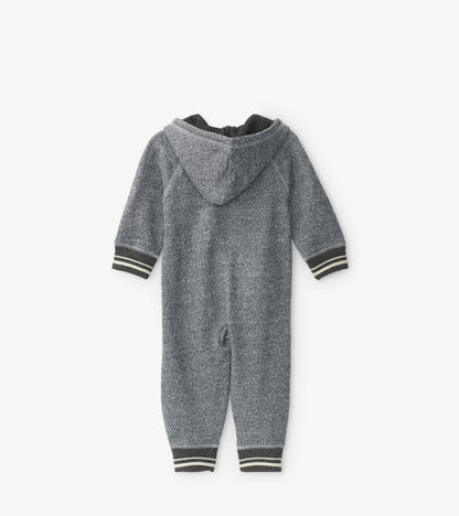 Marled Grey Baby Heritage Full Zip Romper