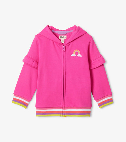 Rainbow Toddler Flutter Sleeve Hoodie