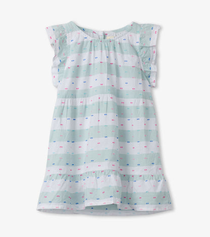 Beach Swiss Dots Baby Ruffle Sleeve Dress