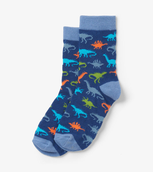 Kids Dino Silhouettes Crew Socks