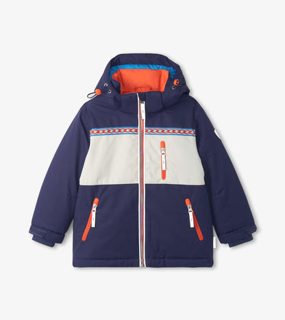 Navy Color Block Ski Jacket