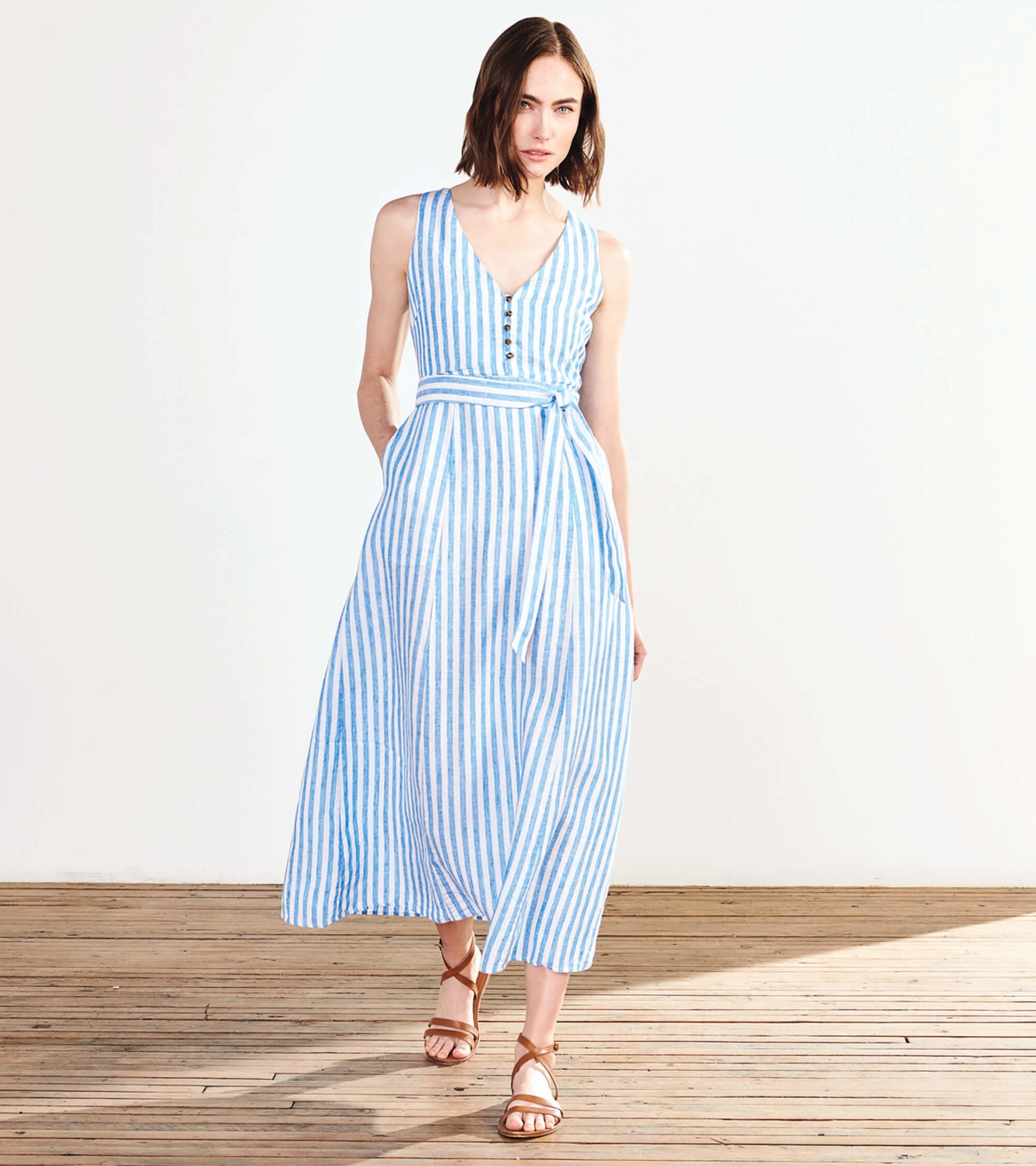 Isla Maxi Dress - French Blue Stripes