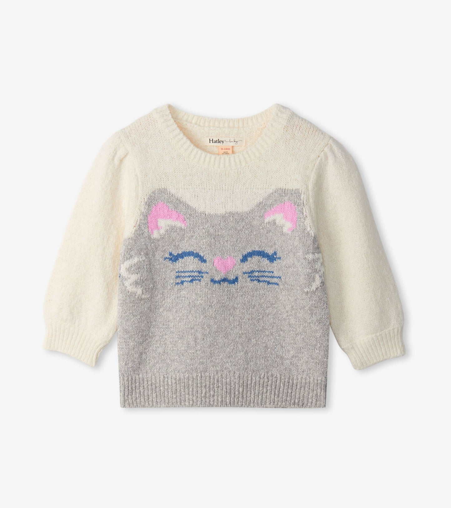 Happy Shimmer Kitty Baby Sweater