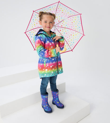 Gradient Rainbow Microfiber Rain Jacket