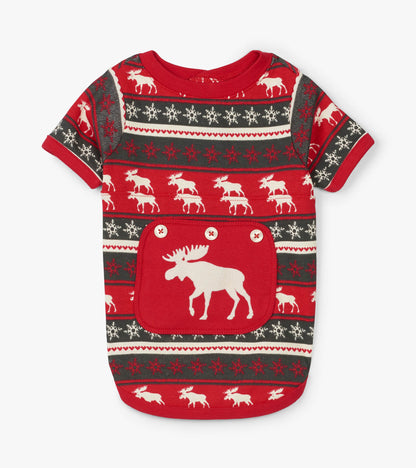 Fair Isle Moose Dog Pajama