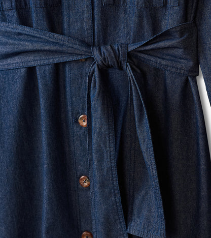 Denim Shirt Dress - Dark Wash