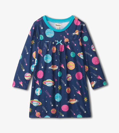 Interstellar Long Sleeve Girls Nightgown