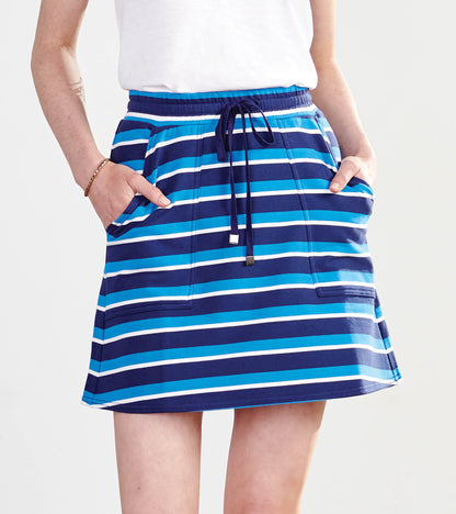 Christine Skirt - Deep Water Stripes