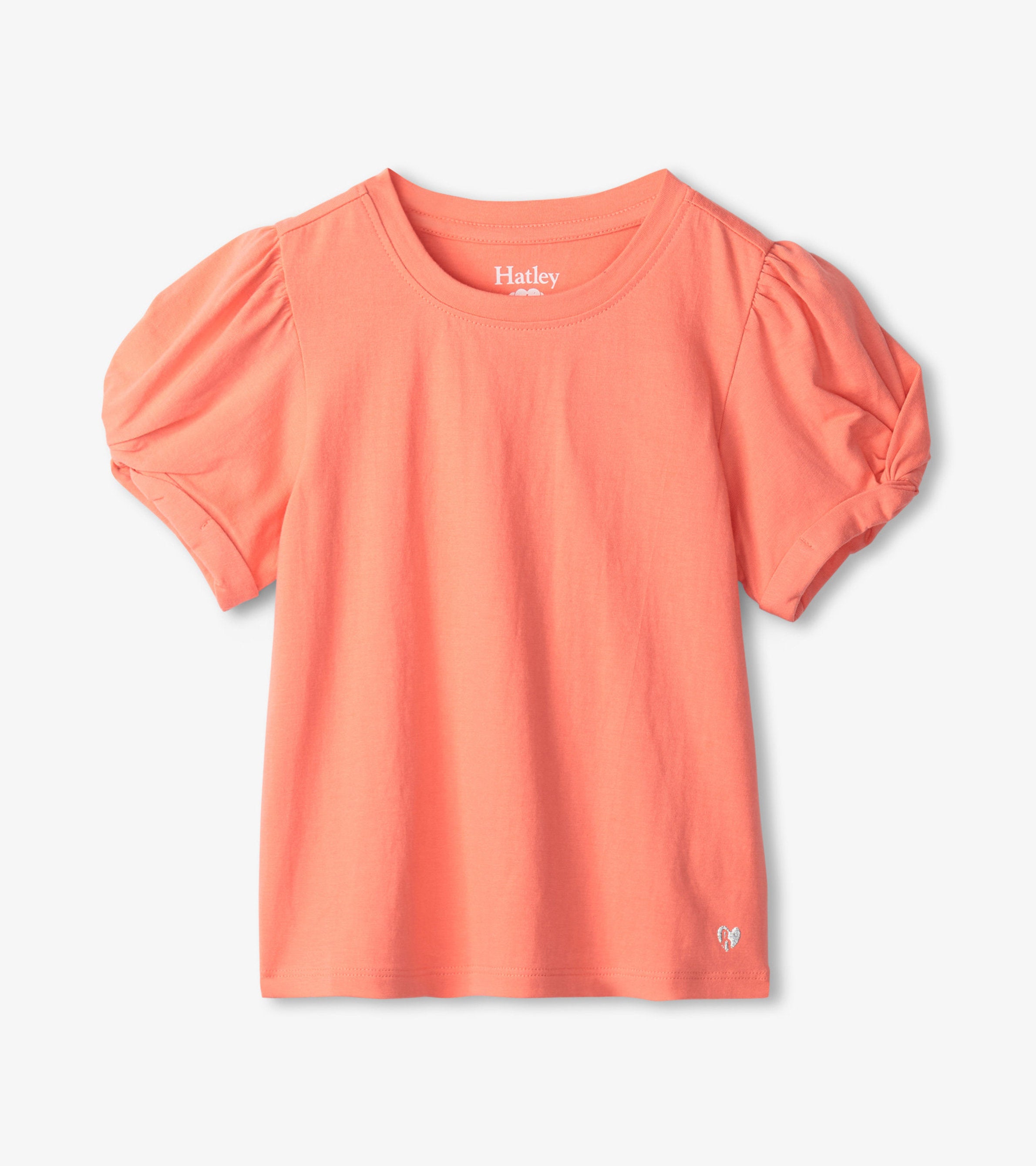 Girls Coral Twisted Sleeve Tee