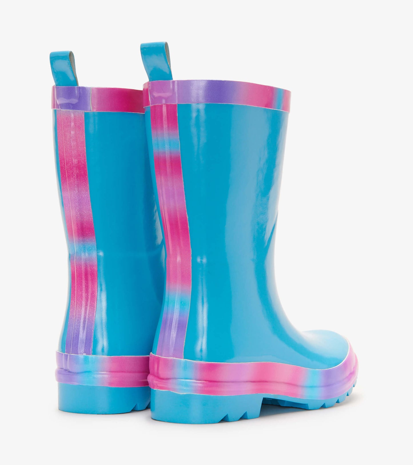 Fun Hearts Gradient Shiny Kids Rain Boots