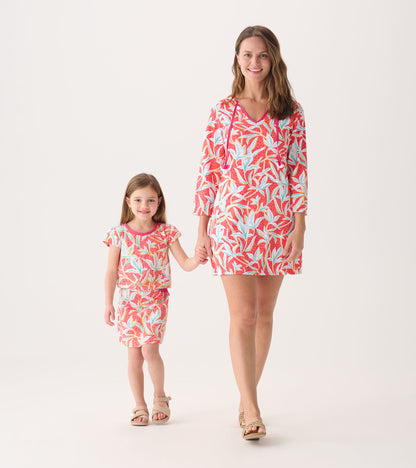 Women's Leafy Floral Beach Dress