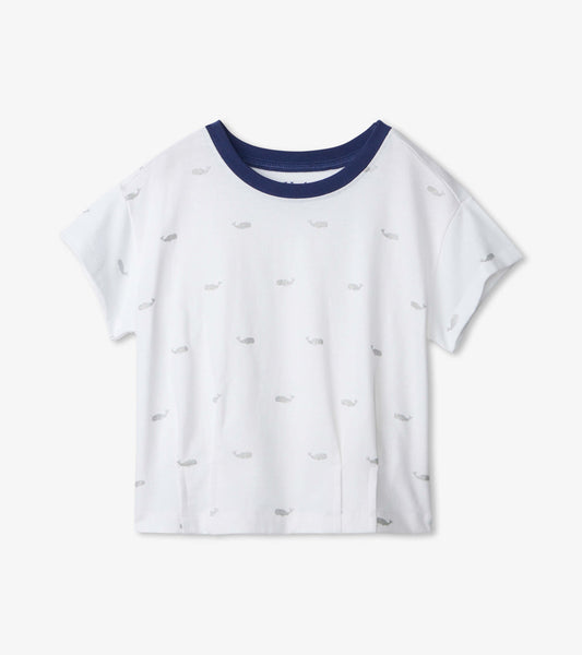 Nautical Anchors Pleated Slouchy Tee