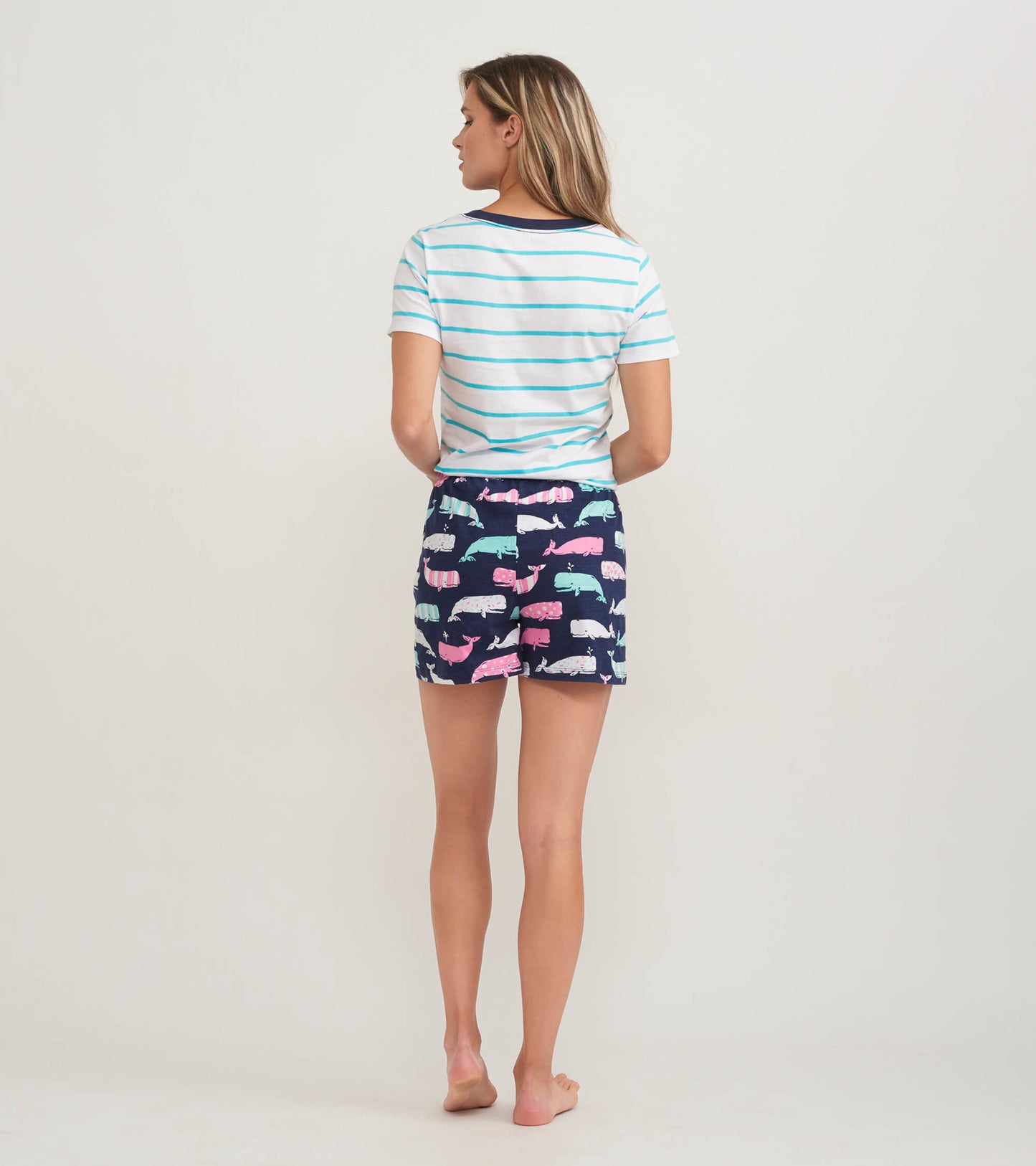 Nautical Whales Women's Sleep Shorts