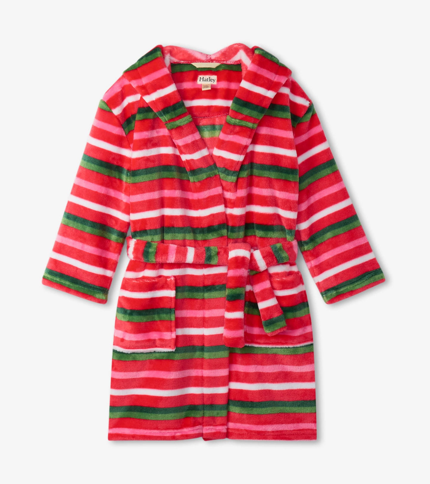 Candy Cane Stripes Kids Fleece Robe