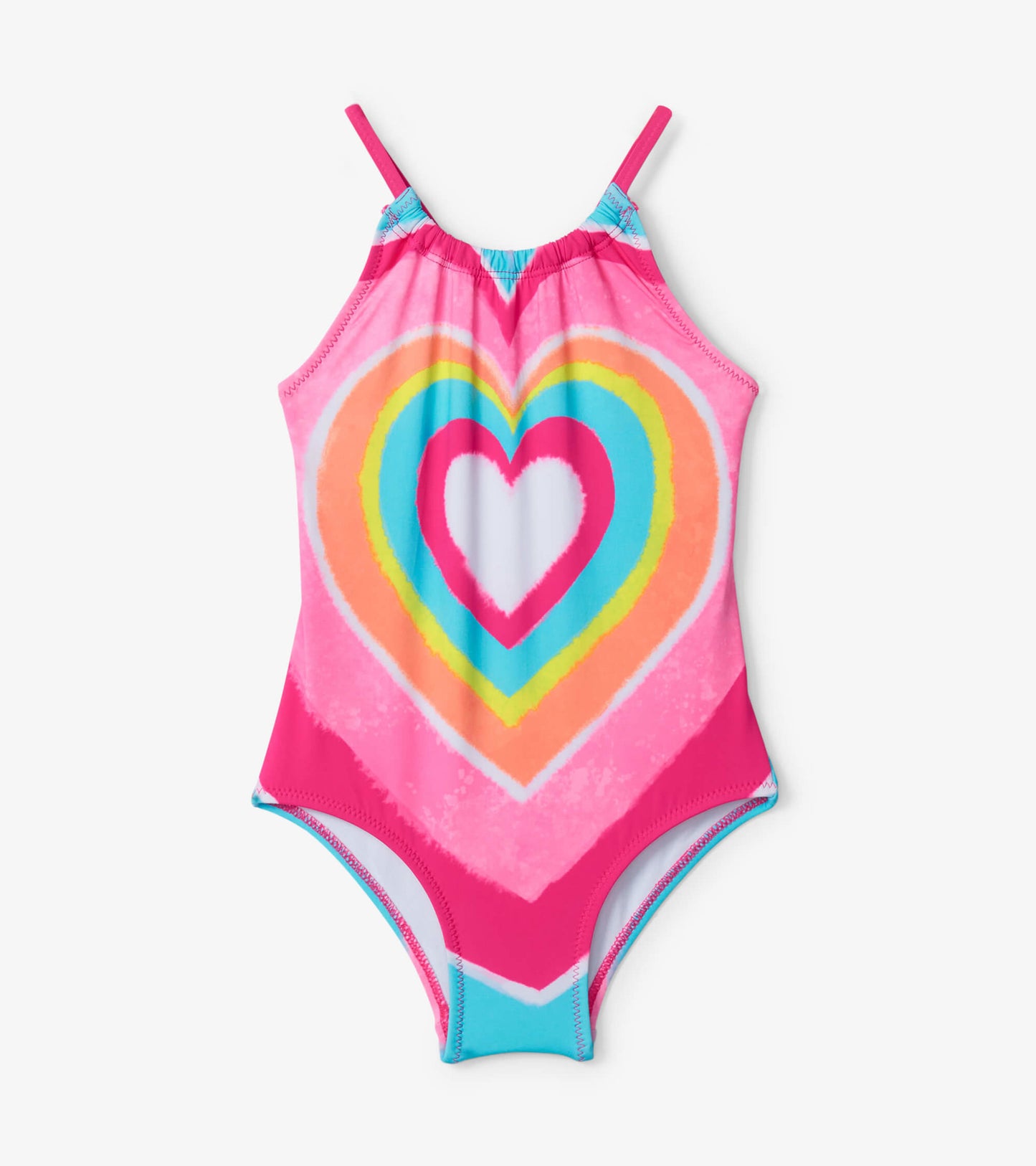 Psychedelic Heart Gather Front Swimsuit