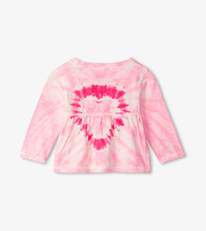 Tie Dye Heart Long Sleeve Baby Tee