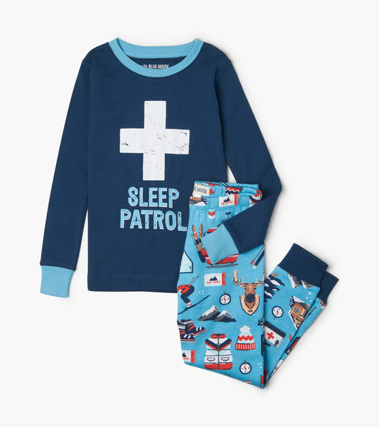 Ski Holiday kids appliqué pajama set